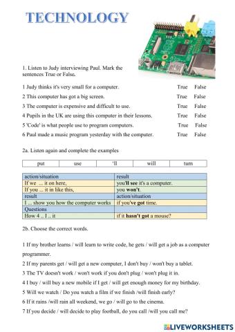 Technology and First Conditional. Eye open 2