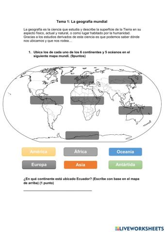 Tema 1: La geografía mundial