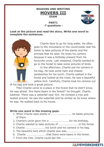 Reading and Writing Movers 3