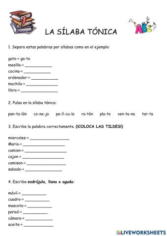 Estudiamos la sílaba tónica