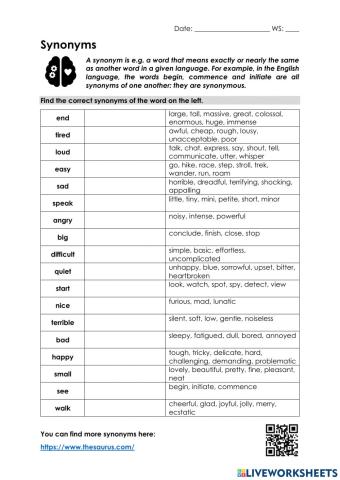 E10-synonyms for writing