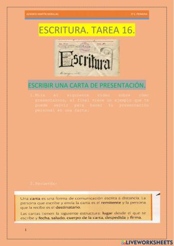 Escritura. Tarea 16.