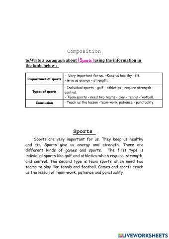 Composition ( Sports )