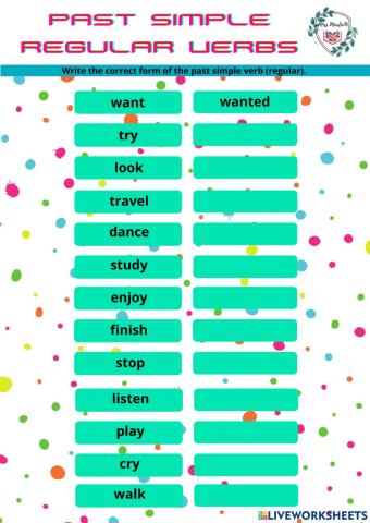 Past simple regular verbs