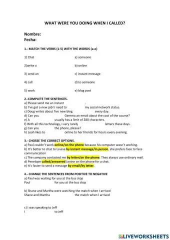 What were you doing when I called?