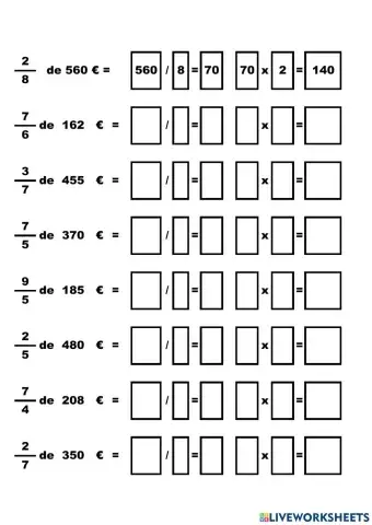 Fracción de una cantidad - 1