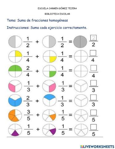 Suma fracciones homogéneas