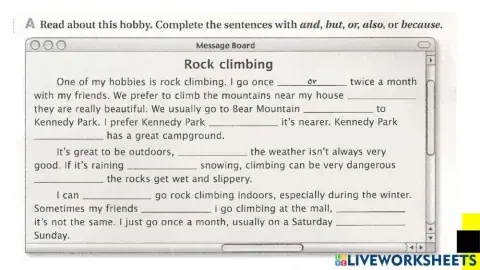 Linking words AND, BUT, OR, BECAUSE