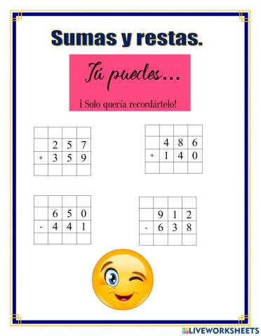 Sumas  y restas