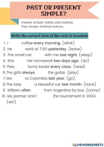Present vs. Past Simple