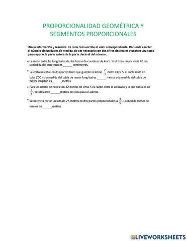 Proporcionalidad geometrica
