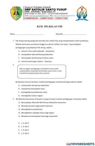 Kuis Perdagangan Antardaerah dan Antarnegara