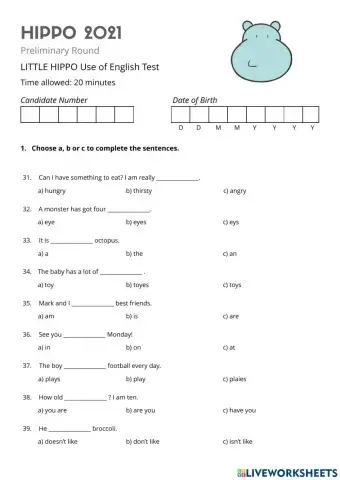 Little Hippo-Use of English