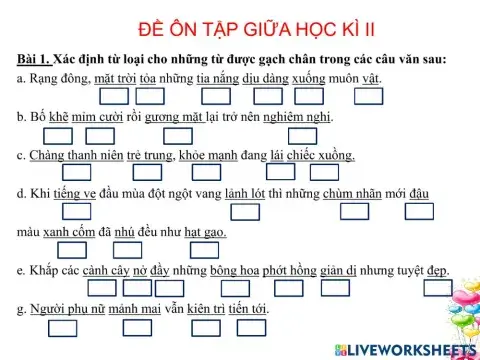 Ôn tập môn Tiếng Việt