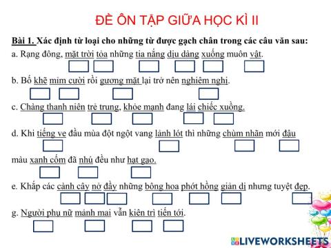 Ôn tập môn Tiếng Việt