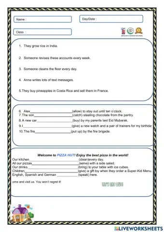 Daily test : passive voice and narrative text