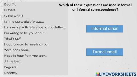 Formal & informal correspondence