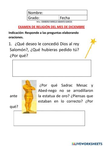 Examen de religion