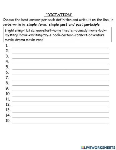 Dictation feb 22nd voc 20