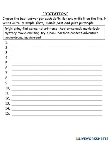 Dictation feb 22nd voc 20