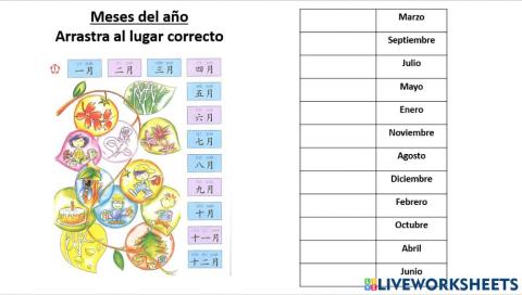 Meses del año en chino