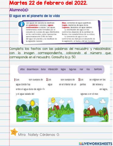 El agua en el planeta de la vida