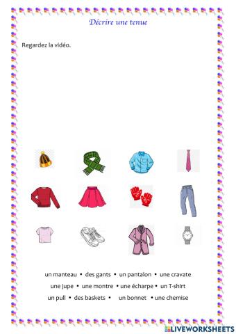 Décrire une tenue