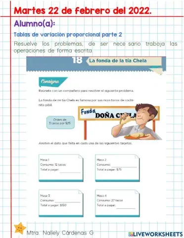 Tablas de variación proporcional parte 2