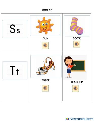 Letter s-t
