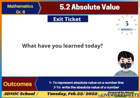5.2 Absolute Value Exit Ticket