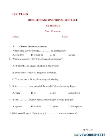 Wrap up Second Conditional Sentence