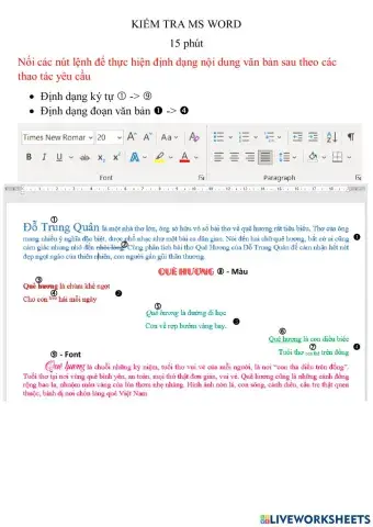 Kiểm tra 15 phút MS WORD