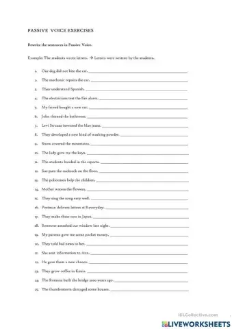 Passive voice (Present and past simple)