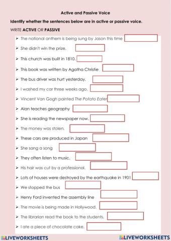 Exercive active sentence