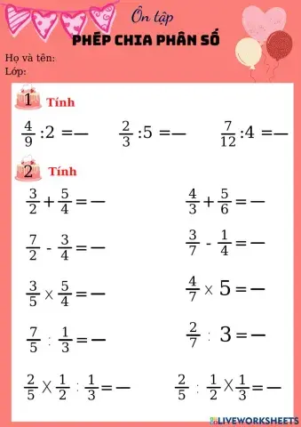 Phép chia phân số