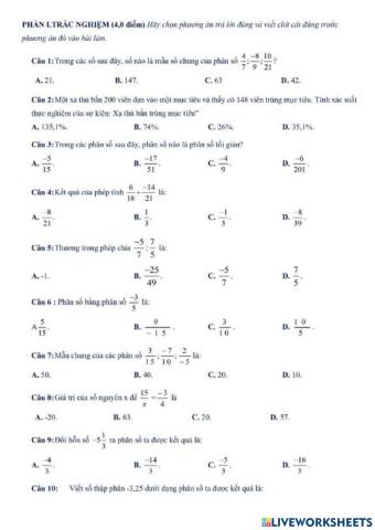 Giữa HK2 Toán 6 cánh diều
