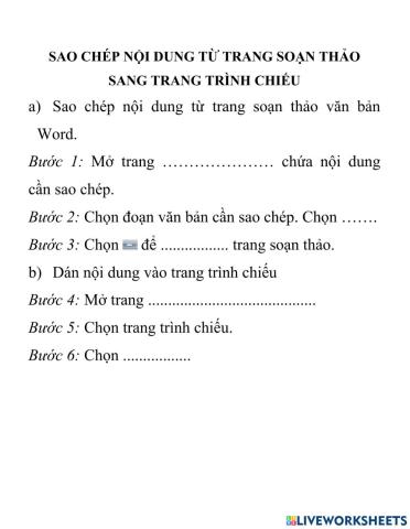 Sao chép nội dung từ phần mềm khác
