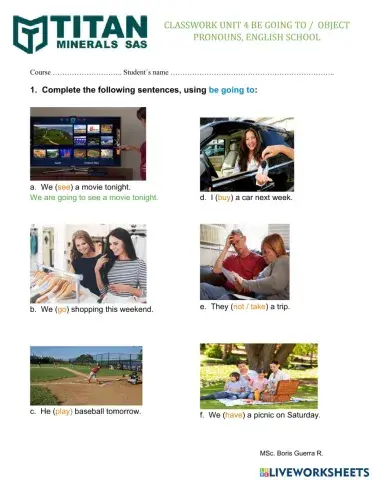 HOMEWORK UNIT 4 FIRST LEVEL GOING TO