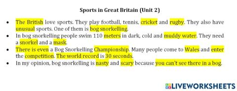 Sports Bog Snorkelling Pre-Intermediate