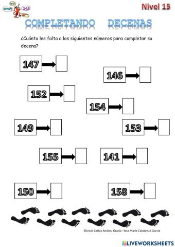 Completar decenas 15