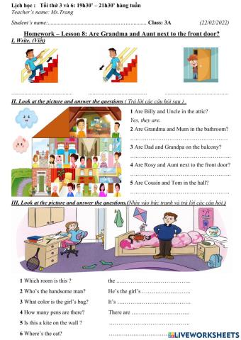 3A-Lesson 8-Are Grandma and Aunt next to the front door?