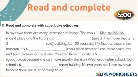 Superlatives - short adj