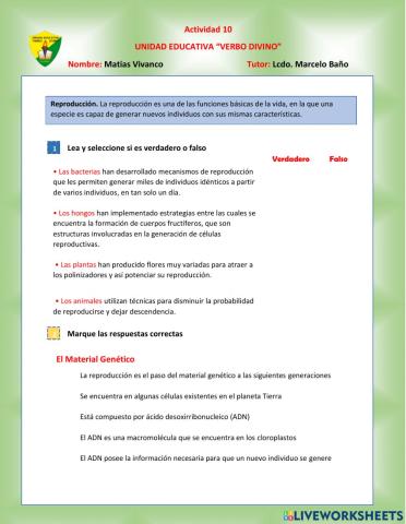 Reproducción y tipos