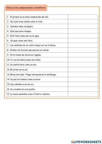 Metáforas y comparaciones