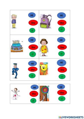 Funpark-he, she , it + pictures