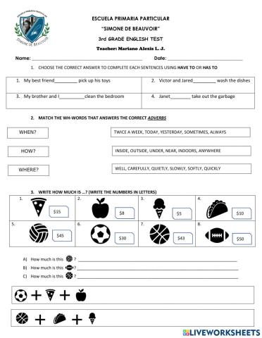 February english test 3rd