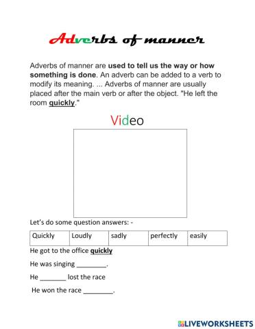 Adverbs of manner