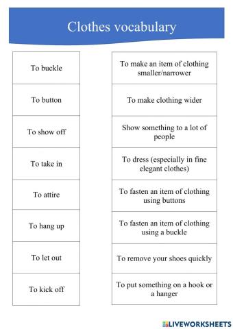 Clothes verbs