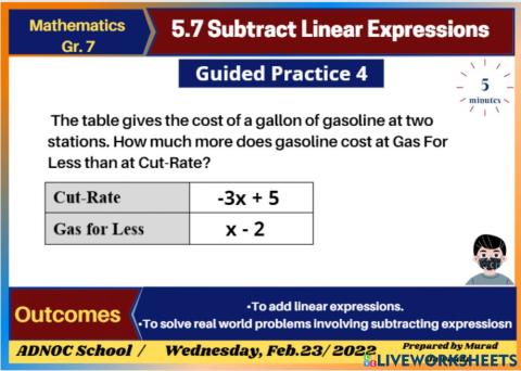 5.7 Subtract Linear Expressions Guided4