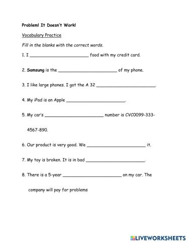 Shopping - Warranty Language